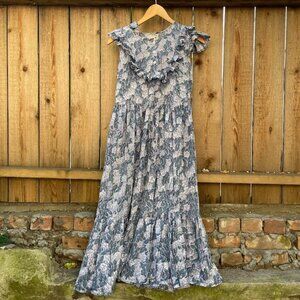 Mille Clementine Dress - Blue Pansy